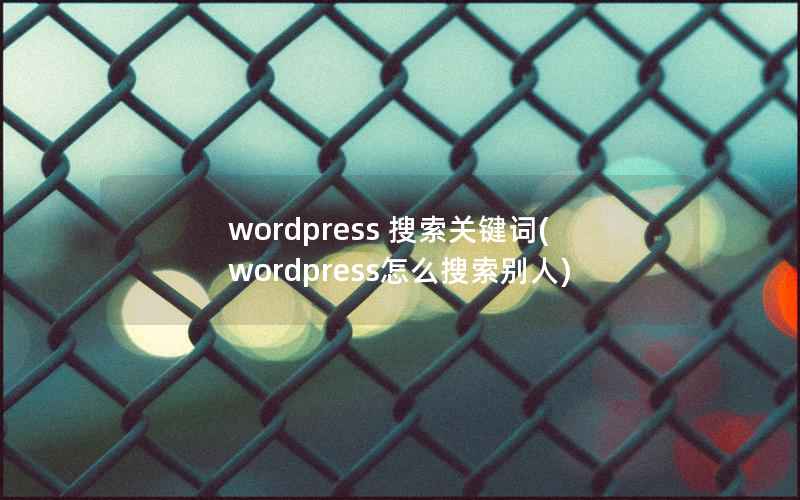 wordpress 搜索关键词(wordpress怎么搜索别人)