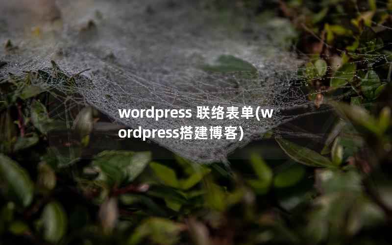 wordpress 联络表单(wordpress搭建博客)