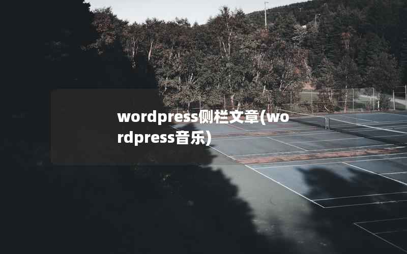 wordpress侧栏文章(wordpress音乐)