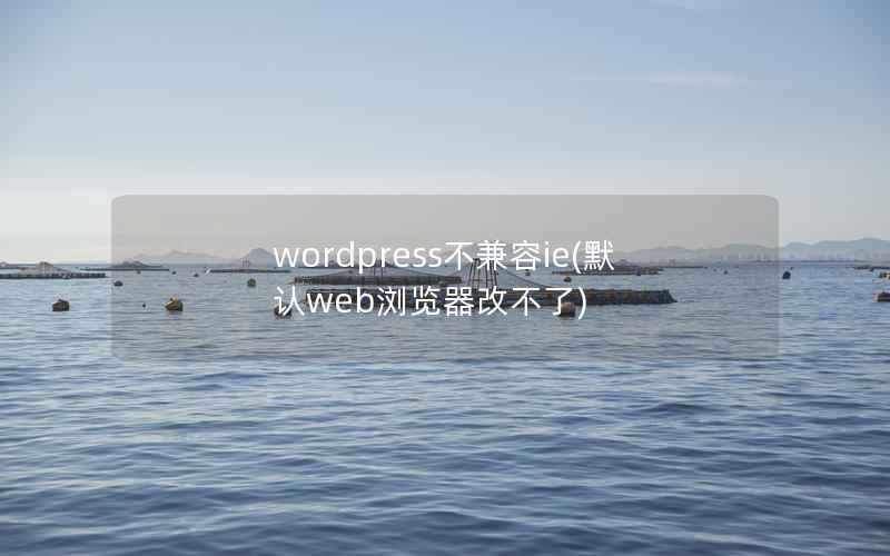 wordpress不兼容ie(默认web浏览器改不了)