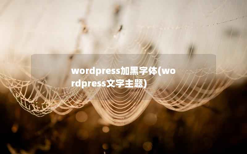 wordpress加黑字体(wordpress文字主题)