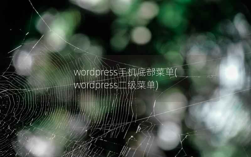 wordpress手机底部菜单(wordpress二级菜单)