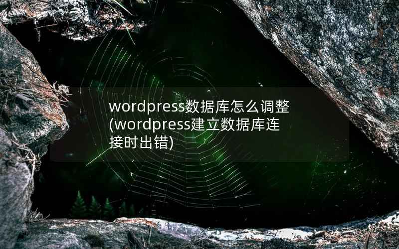 wordpress数据库怎么调整(wordpress建立数据库连接时出错)