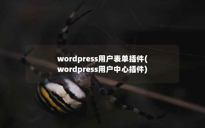 wordpress用户表单插件(wordpress用户中心插件)