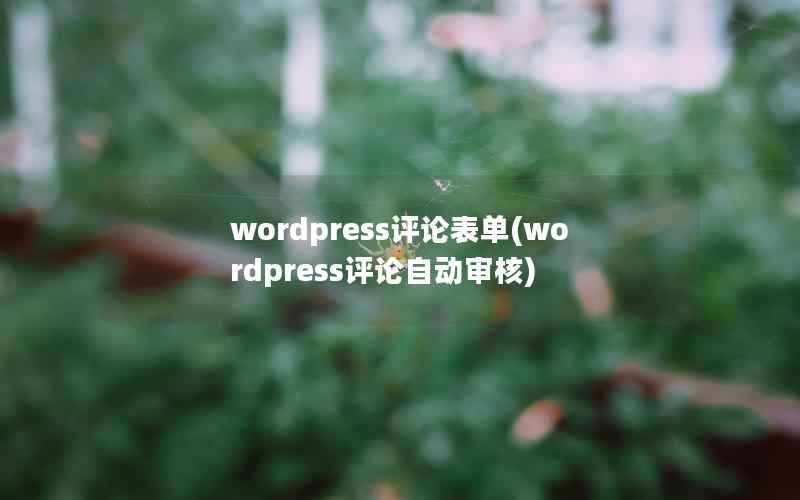 wordpress评论表单(wordpress评论自动审核)