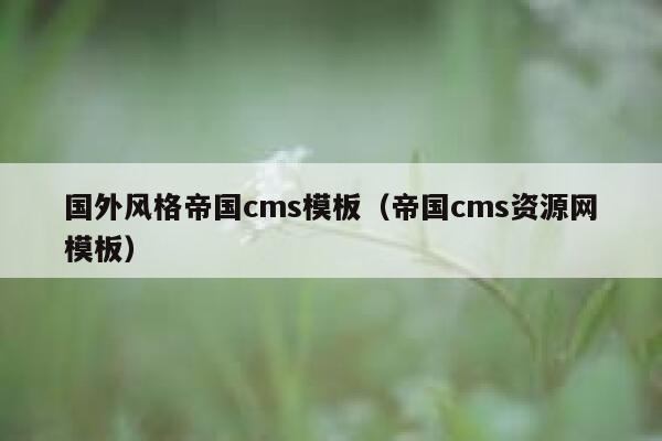国外风格帝国cms模板（帝国cms资源网模板）