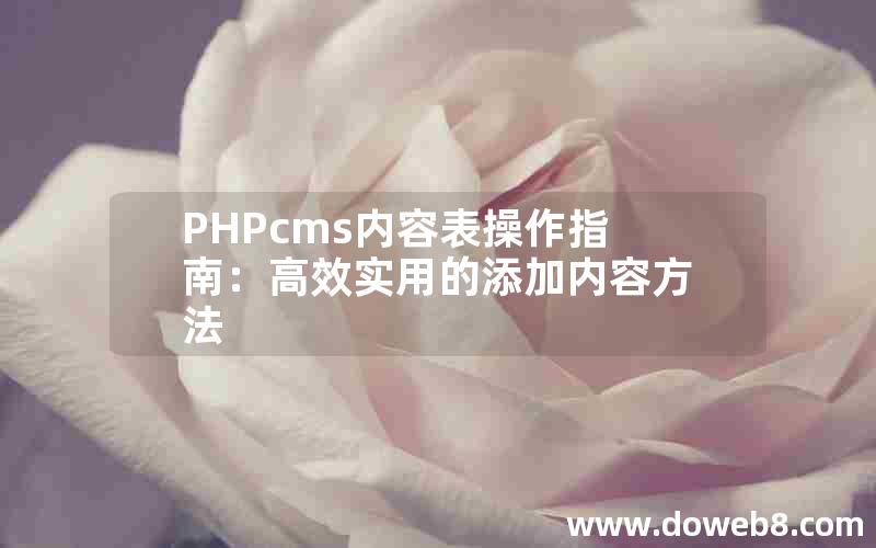 PHPcms内容表操作指南：高效实用的添加内容方法